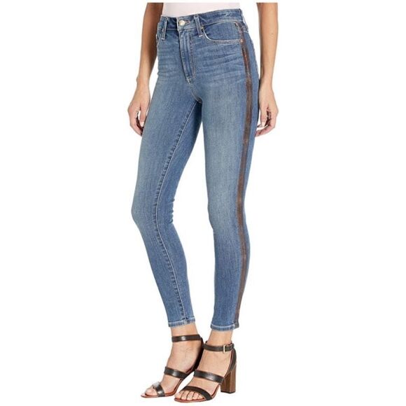 Joe’s Charlie High Rise Skinny Ankle Jeans Cobra Side Stripe Jaylyn Wash Size 28 - Picture 3 of 16
